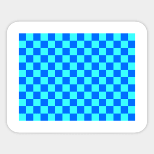 Blue Checkered Square Pattern Sticker